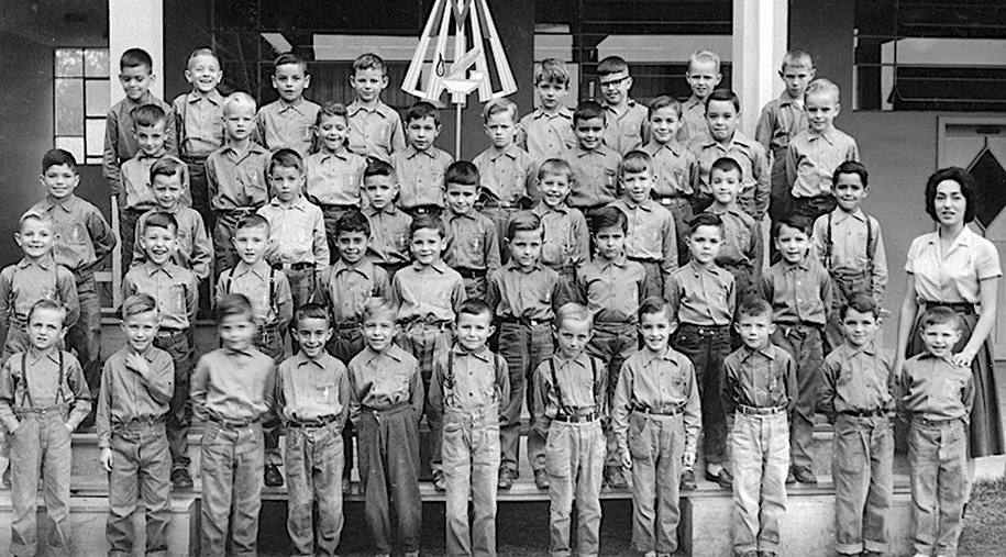 Estudantes do pré-primário. 1º de outubro de 1960.